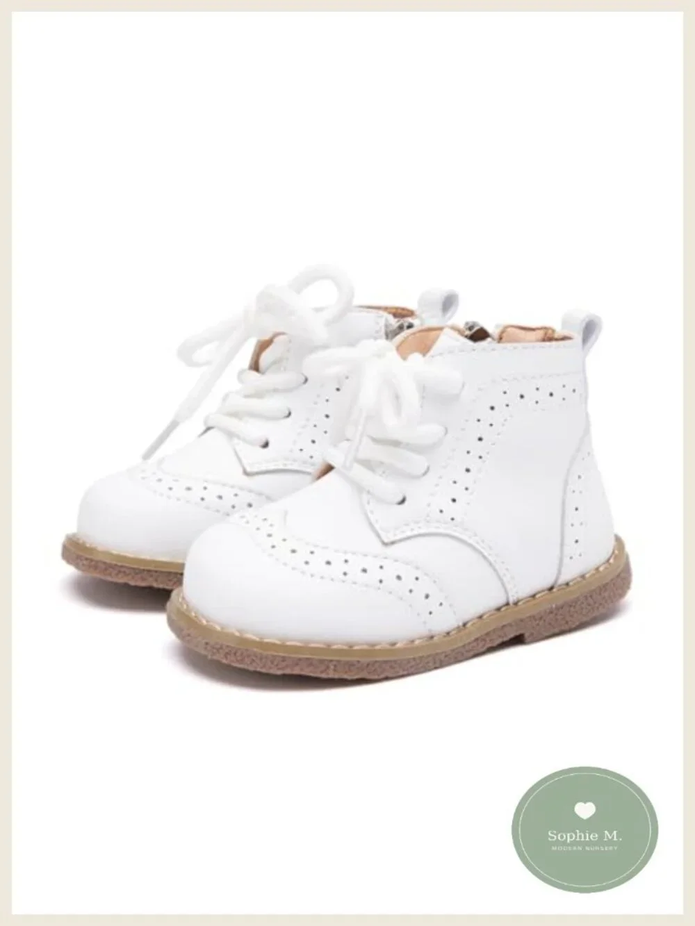 Faux Leather Baby Boots Non-Slip First Walker Zip Closure